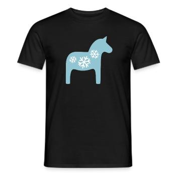 Dala Cheval Flocon de neige Cheval Hygge Noël - T-shirt homme - noir - Devant - AI Model Male 178 light (178cm)