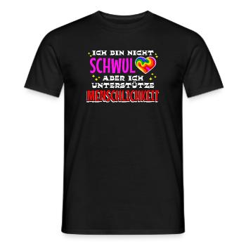 Herz Statement Menschenrechte Beziehung Regenbogen - Männer T-Shirt - Schwarz - Vorne - AI Model Male 178 light (178cm)