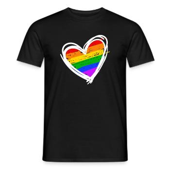 Lgbt Love Heart Equality Arc-en-ciel - T-shirt homme - noir - Devant - AI Model Male 178 light (178cm)