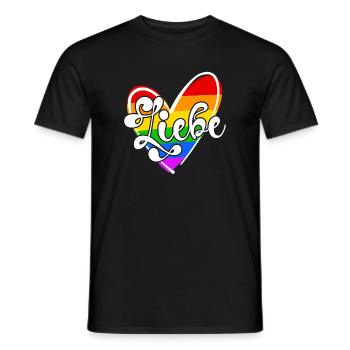 Regenbogen Lgbt Herz Menschenrechte Beziehung - Männer T-Shirt - Schwarz - Vorne - AI Model Male 178 light (178cm)