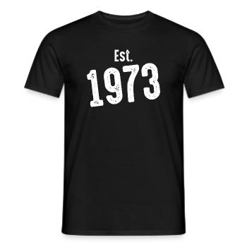 Est 1973 Vintage Distress - Men's T-Shirt - black - Front - AI Model Male 178 light (178cm)
