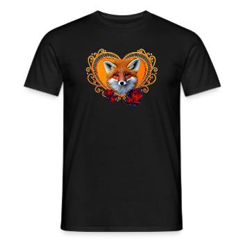 Wunderbarer Fuchskopf mit Herz - Männer T-Shirt - Schwarz - Vorne - AI Model Male 178 light (178cm)