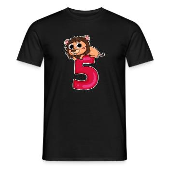 5 ans - 5 ans avec motif animal - T-shirt homme - noir - Devant - AI Model Male 178 light (178cm)