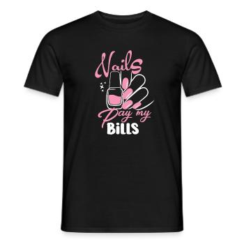 Nails Pay My Bills Manucure - T-shirt homme - noir - Devant - AI Model Male 178 light (178cm)