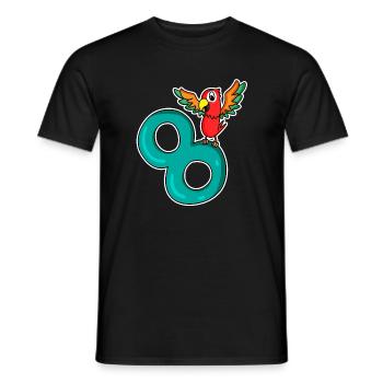 8 ans - 8ème anniversaire avec motif animal - T-shirt homme - noir - Devant - AI Model Male 178 light (178cm)