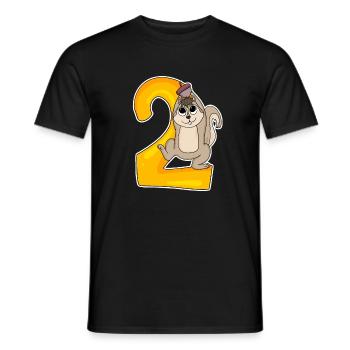 2 ans - 2 ans d’anniversaire avec motif animal - T-shirt homme - noir - Devant - AI Model Male 178 light (178cm)