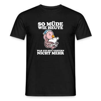 Müde Spruch lustig Schlafen Ausschlafen Faul - Männer T-Shirt - Schwarz - Vorne - AI Model Male 178 light (178cm)