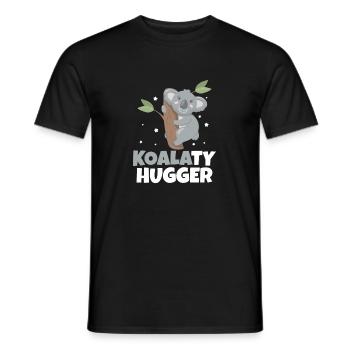 Koalaty Adorable Koala Bear Hugging For Animal - Men's T-Shirt - black - Front - AI Model Male 178 light (178cm)