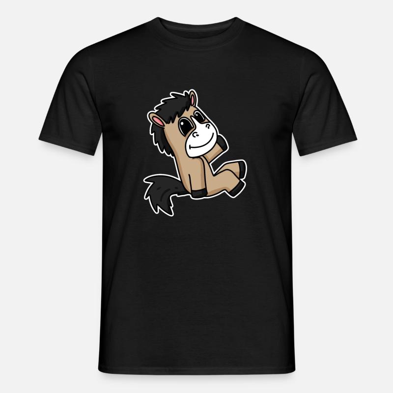 Pferd Pferde Hauspferd - Männer T-Shirt - Schwarz