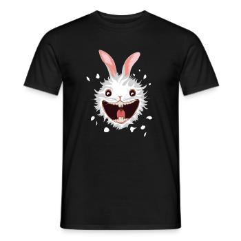 White Rabbit Head - Men's T-Shirt - black - Front - AI Model Male 178 light (178cm)