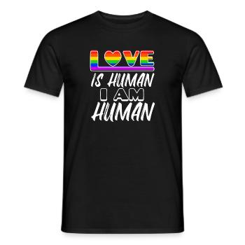 Human Rights Lgbt Love Heart Statement Homo - Men's T-Shirt - black - Front - AI Model Male 178 light (178cm)