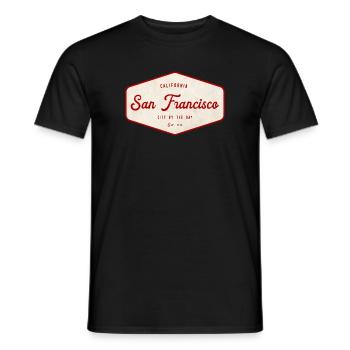 San Francisco Vintage Sign - Men's T-Shirt - black - Front - AI Model Male 178 light (178cm)