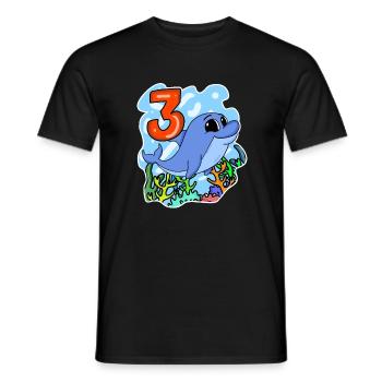 3 Jahre alt - 3. Geburtstag mit Tier Motiv - Männer T-Shirt - Schwarz - Vorne - AI Model Male 178 light (178cm)