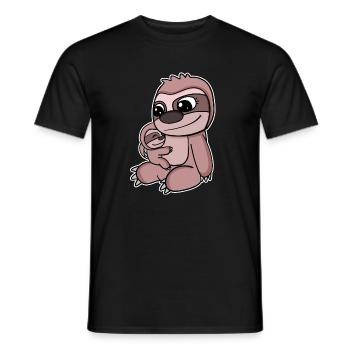 Familie - Faultier mit Baby Faultier - Männer T-Shirt - Schwarz - Vorne - AI Model Male 178 light (178cm)