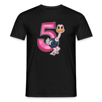 5 Jahre alt - 5. Geburtstag mit Tier Motiv - Männer T-Shirt - Schwarz - Vorne - AI Model Male 178 light (178cm)