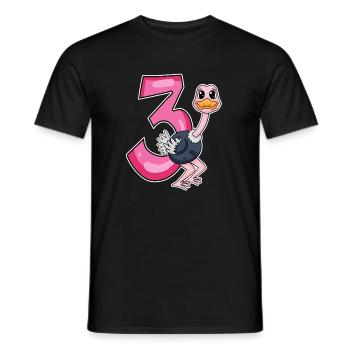 3 Jahre alt - 3. Geburtstag mit Tier Motiv - Männer T-Shirt - Schwarz - Vorne - AI Model Male 178 light (178cm)