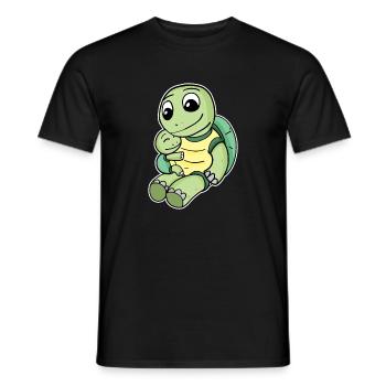 Family - Turtle with baby turtle - Men's T-Shirt - black - Front - AI Model Male 178 light (178cm)