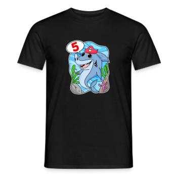 5 ans - 5ème anniversaire avec motif animal - T-shirt homme - noir - Devant - AI Model Male 178 light (178cm)