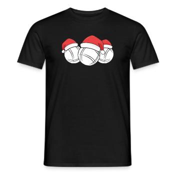 Boule Santa Tenue de pétanque pour Bouler pour boules - T-shirt homme - noir - Devant - AI Model Male 178 light (178cm)