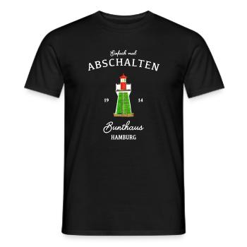 Hamburg Bunthaus, Einfach mal abschalten - Männer T-Shirt - Schwarz - Vorne - AI Model Male 178 light (178cm)