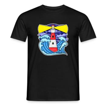 Lighthouse Coast Sea Sea - Men's T-Shirt - black - Front - AI Model Male 178 light (178cm)