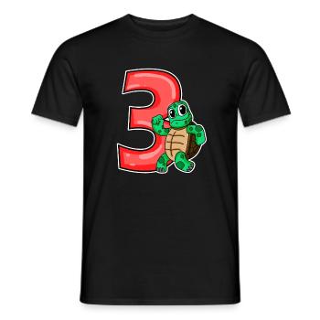 3 Jahre alt - 3. Geburtstag mit Tier Motiv - Männer T-Shirt - Schwarz - Vorne - AI Model Male 178 light (178cm)