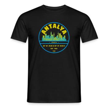 Antalya Skyline Badge Turkey - Men's T-Shirt - black - Front - AI Model Male 178 light (178cm)