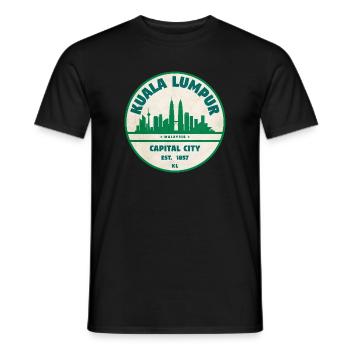Kuala Lumpur Skyline Emblem - Männer T-Shirt - Schwarz - Vorne - AI Model Male 178 light (178cm)