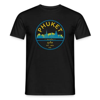 Phuket Stadt-Skyline Emblem - Männer T-Shirt - Schwarz - Vorne - AI Model Male 178 light (178cm)