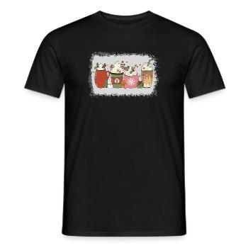 Heiße Weihnachtsschokolade Pfefferminz-mokka - Männer T-Shirt - Schwarz - Vorne - AI Model Male 178 light (178cm)