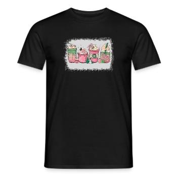 Tasse Heiße Schokolade Pfefferminz-mokka - Männer T-Shirt - Schwarz - Vorne - AI Model Male 178 light (178cm)