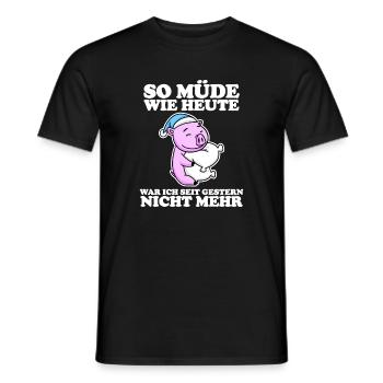 Müde Spruch lustig Schlafen Ausschlafen Faul - Männer T-Shirt - Schwarz - Vorne - AI Model Male 178 light (178cm)