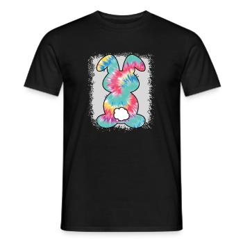 Tie Dye Rabbit Bleached Easter - Men's T-Shirt - black - Front - AI Model Male 178 light (178cm)