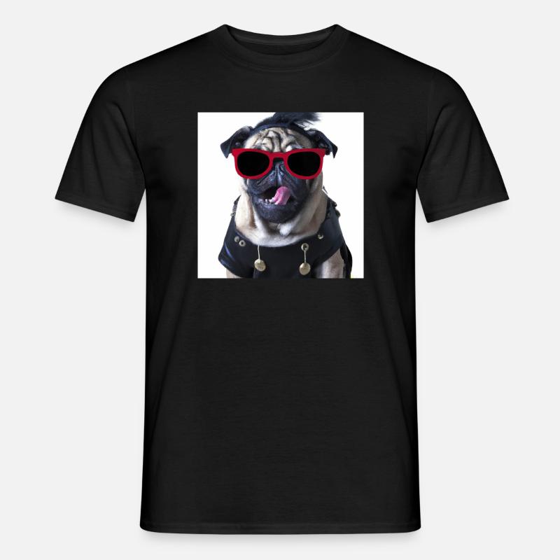 punk mops - Männer T-Shirt - Schwarz