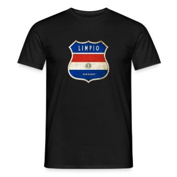 Limpio Paraguay coat of arms flag design - Men's T-Shirt - black - Front - AI Model Male 178 light (178cm)