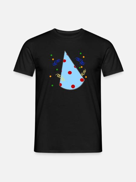 geburtstagshut, Partyhütchen - Männer T-Shirt - Schwarz