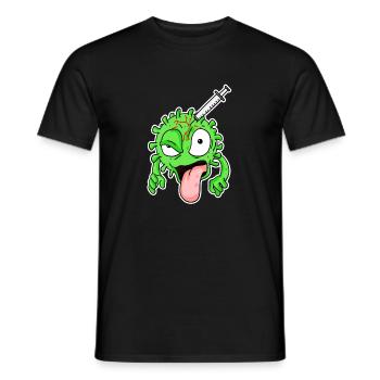Virus vaccination - Men's T-Shirt - black - Front - AI Model Male 178 light (178cm)