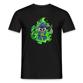 Boy 8 years 8th birthday Boy Ninja Green - Men's T-Shirt - black - Front - AI Model Male 178 light (178cm)