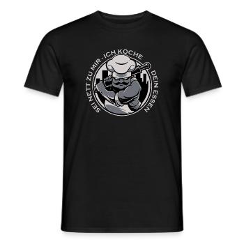 Kochender Chef Logo mit Messer - Männer T-Shirt - Schwarz - Vorne - AI Model Male 178 light (178cm)