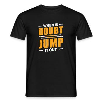 When In Doubt Jump It Out Funny Pole Jumping - Men's T-Shirt - black - Front - AI Model Male 178 light (178cm)