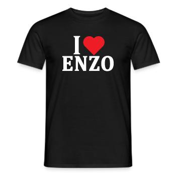 T-Shirt Ich liebe Enzo T-Shirt Geschenkidee - Männer T-Shirt - Schwarz - Vorne - AI Model Male 178 light (178cm)