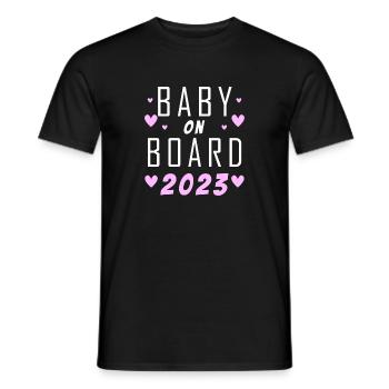 Bébé 2023 - Naissance Enceinte 2023 Grossesse - T-shirt homme - noir - Devant - AI Model Male 178 light (178cm)
