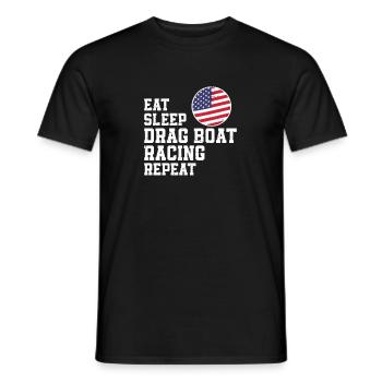 Eat Sleep Patriotic Drag Boat Racing A Speed Boat - T-shirt homme - noir - Devant - AI Model Male 178 light (178cm)