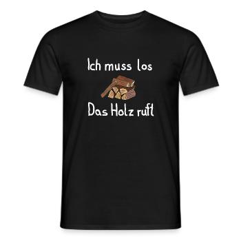 Ich muss los. Das Holz ruft! - Männer T-Shirt - Schwarz - Vorne - AI Model Male 178 light (178cm)