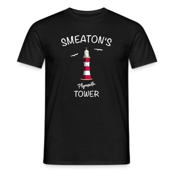 Plymouth, Leuchtturm Smeatons‘s Tower, England - Männer T-Shirt - Schwarz - Vorne - AI Model Male 178 light (178cm)