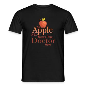 An apple a day keeps the doctor away - Männer T-Shirt - Schwarz - Vorne - AI Model Male 178 light (178cm)