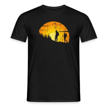 Sunset Trail Silhouettes - Men's T-Shirt - black - Front - AI Model Male 178 light (178cm)