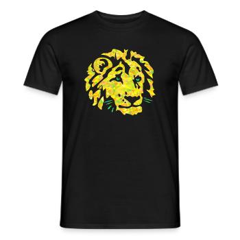 Tête de Lion Polygone - T-shirt homme - noir - Devant - AI Model Male 178 light (178cm)