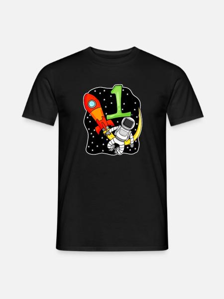 1 year old Young astronaut - Men's T-Shirt - black