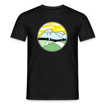 Mountain Mountains Mountain Peaks - Men's T-Shirt - black - Front - AI Model Male 178 light (178cm)